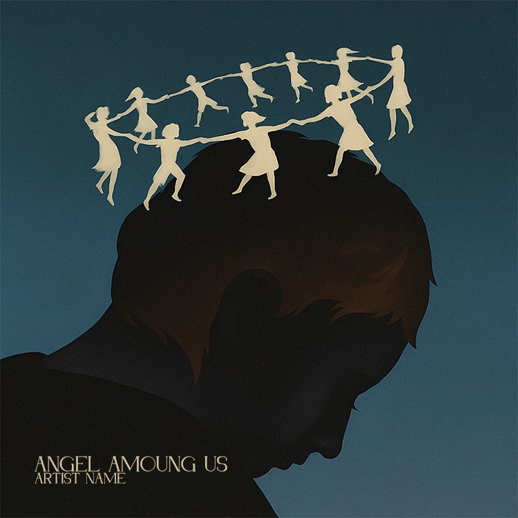 Angel amoung us 750 angel among us album cover art - dark ethereal premade design