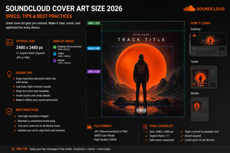 SoundCloud Cover Art Size 2026: Specs, Tips & Best Practices